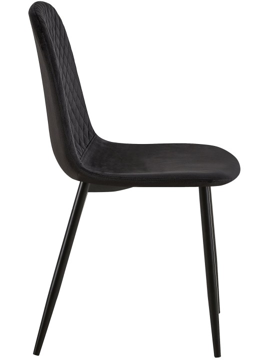 Set van 4 stoelen Giverny fluweel, zwart