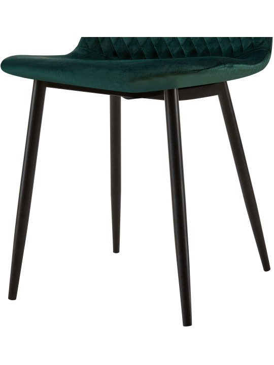 Set van 4 stoelen Giverny fluweel, groen