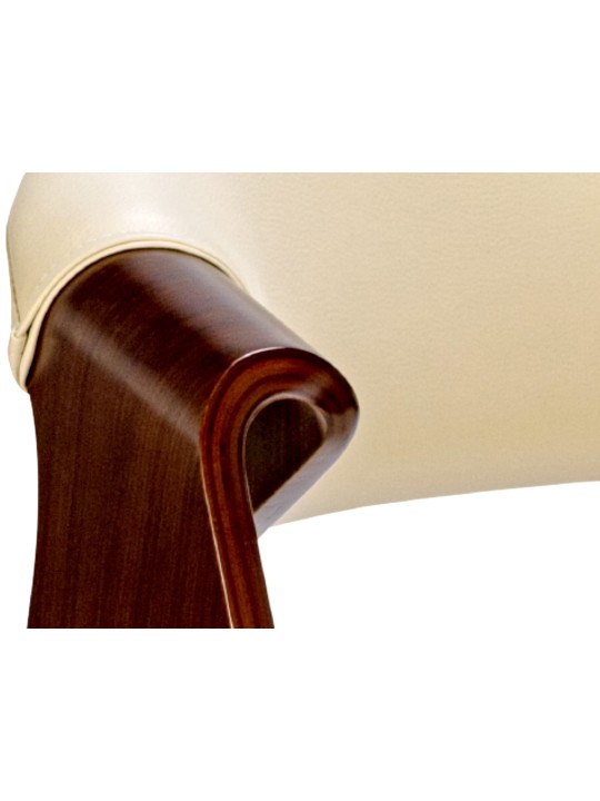 Eetkamerstoel Foley kunstleer, walnoot/crème