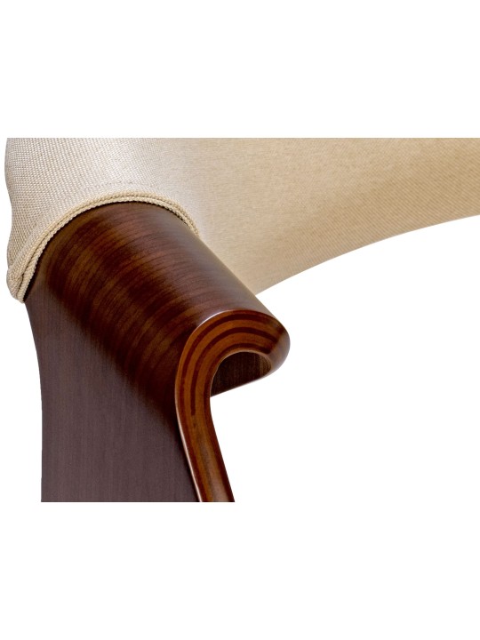 Eetkamerstoel Foley stof, walnoot/crème