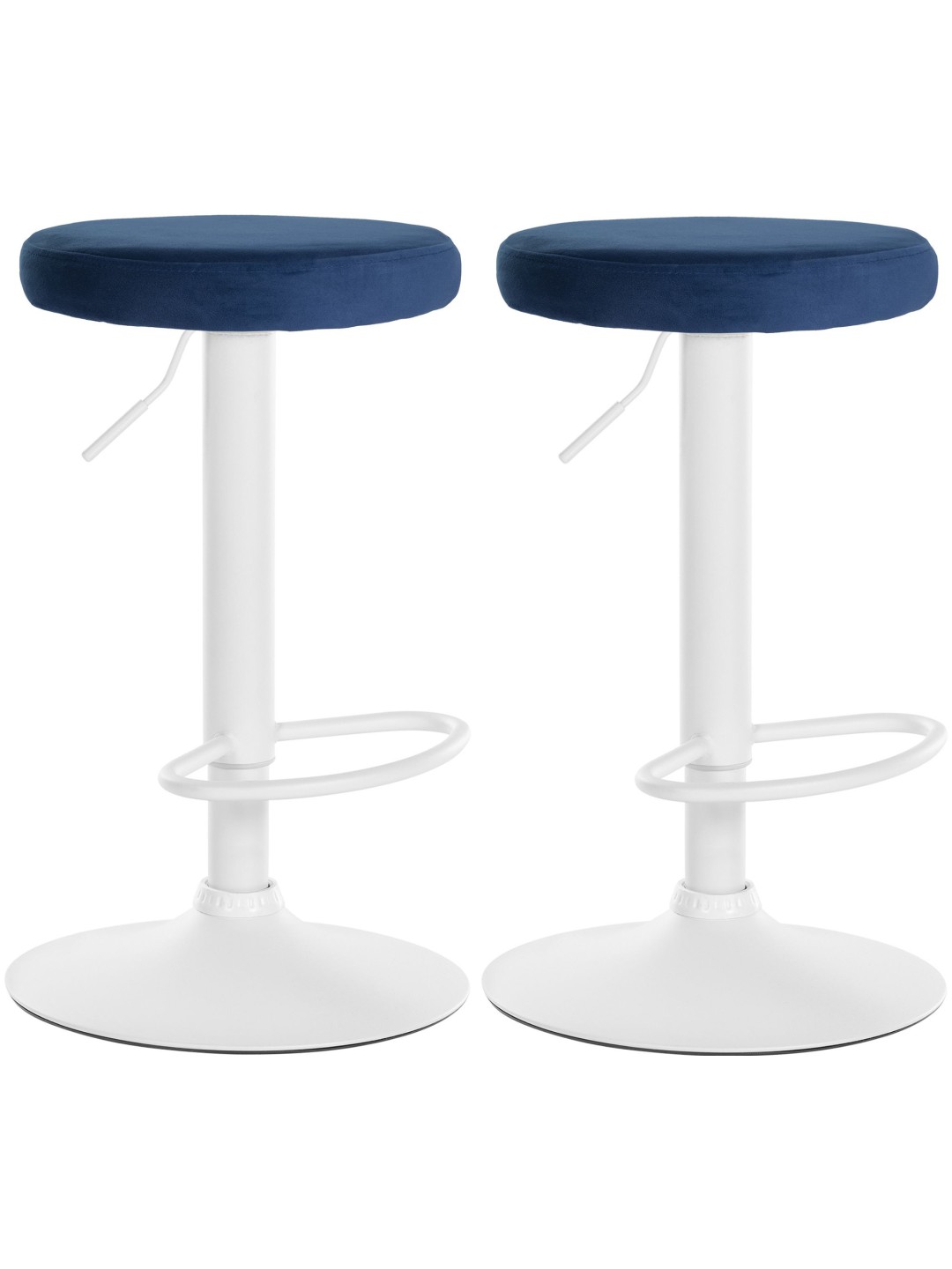 Set van 2 barkrukken Ponte fluweel, blauw