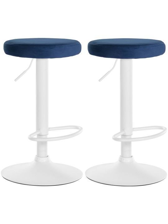 Set van 2 barkrukken Ponte fluweel, blauw