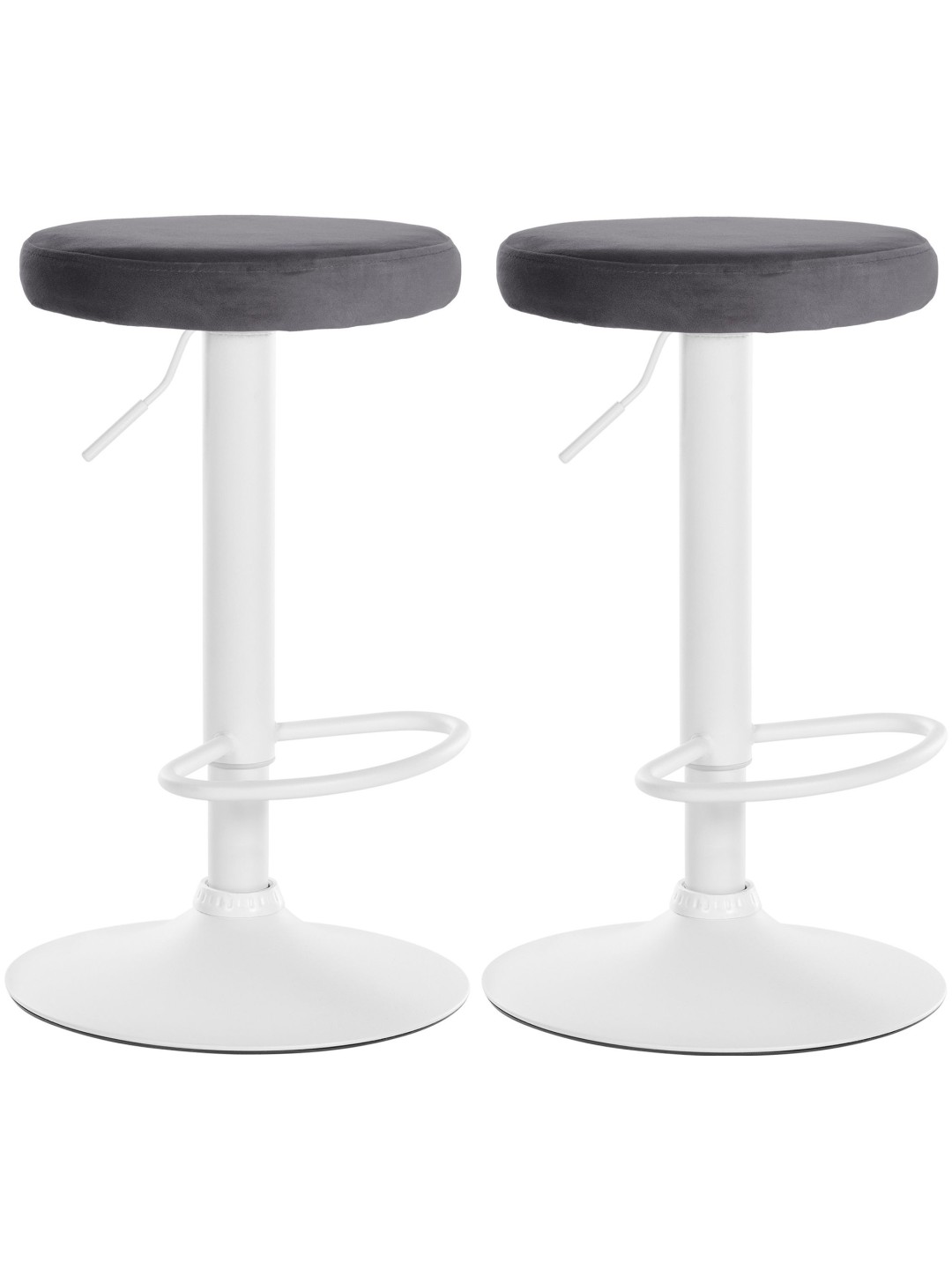 Set van 2 barkrukken Ponte fluweel, donkergrijs