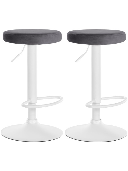 Set van 2 barkrukken Ponte fluweel, donkergrijs Set van 2 barkrukken Ponte fluweel, donkergrijs