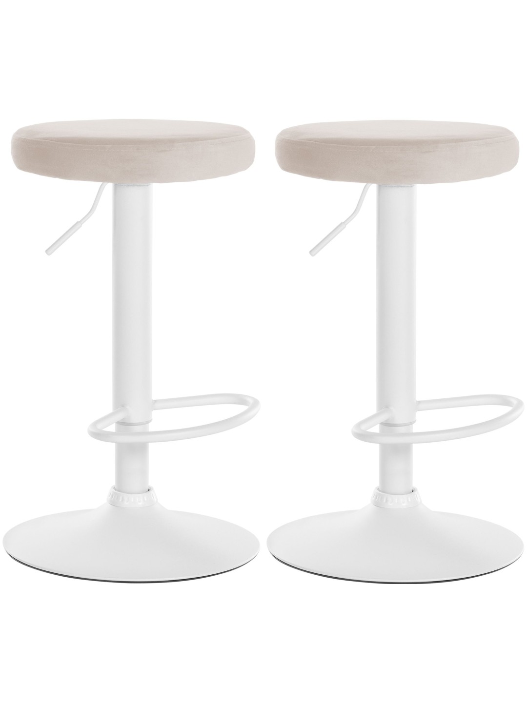 Set van 2 barkrukken Ponte fluweel, crème