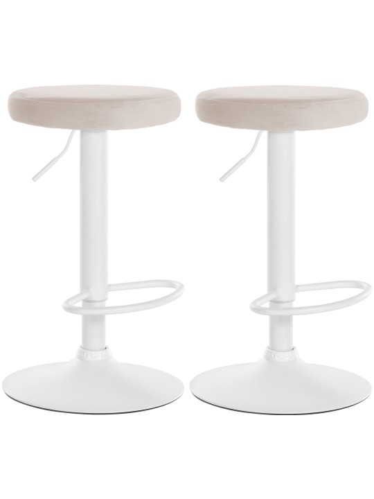 Set van 2 barkrukken Ponte fluweel, crème