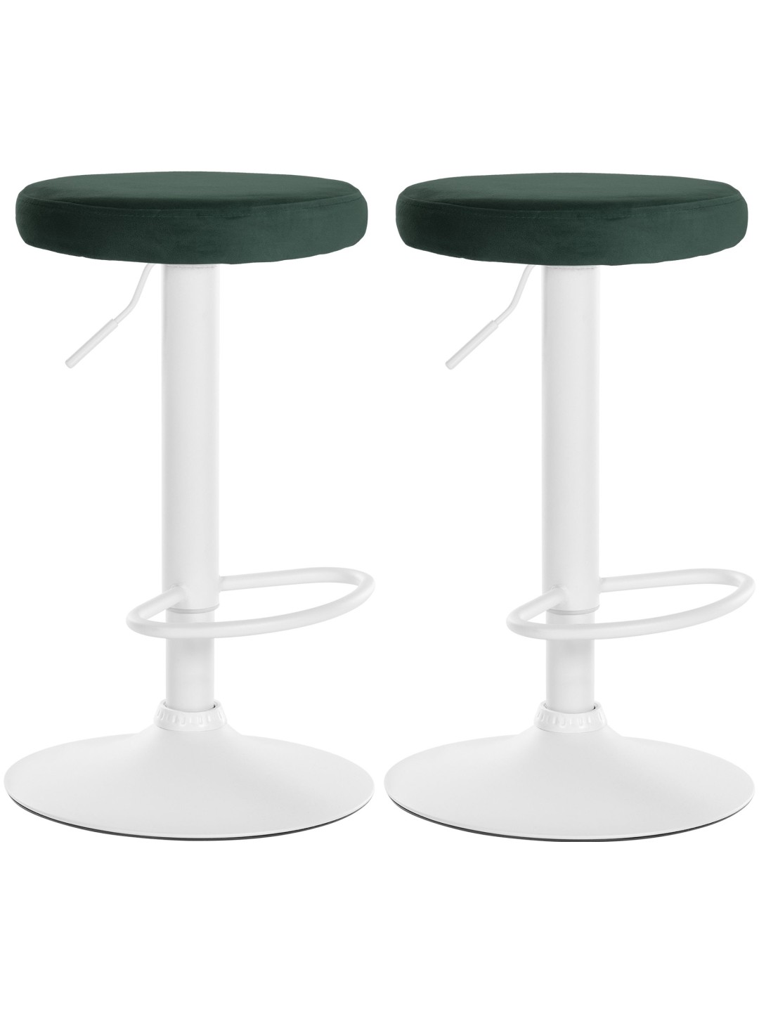 Set van 2 barkrukken Ponte fluweel, groen