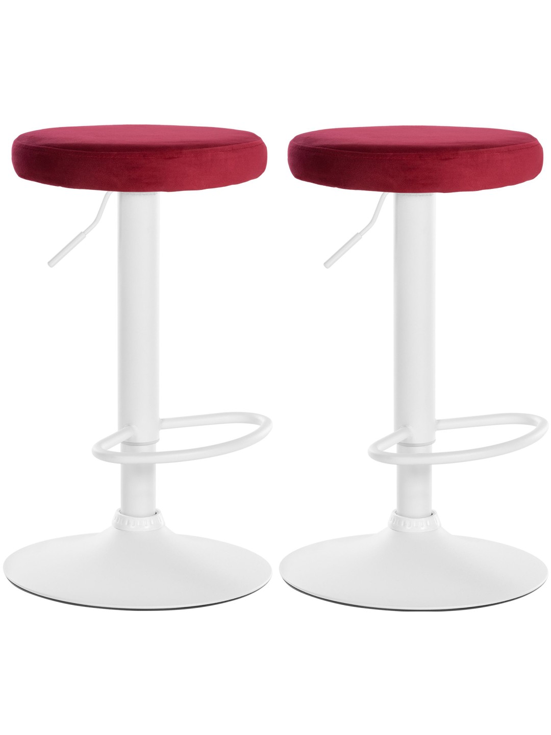 Set van 2 barkrukken Ponte fluweel, rood