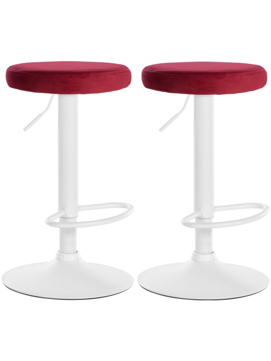 Set van 2 barkrukken Ponte fluweel, rood