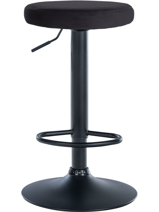 Set van 2 barkrukken Ponte fluweel, zwart