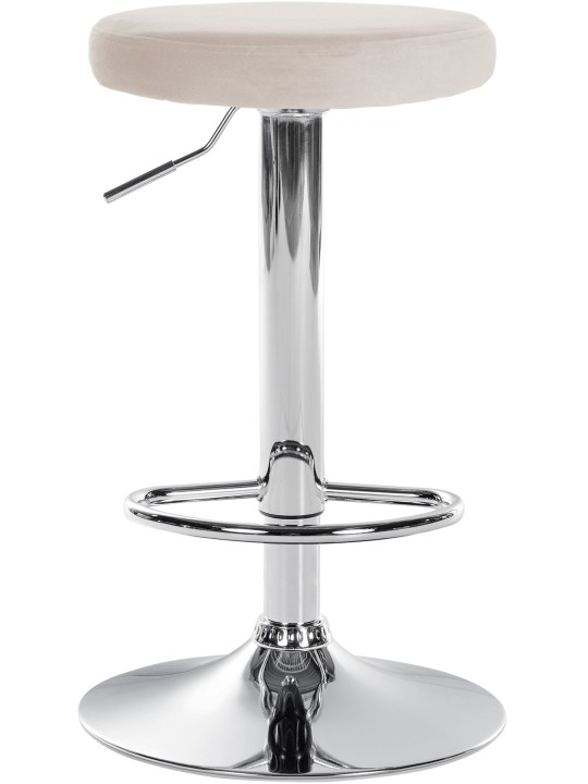 Set van 2 barkrukken Ponte fluweel chroom, crème