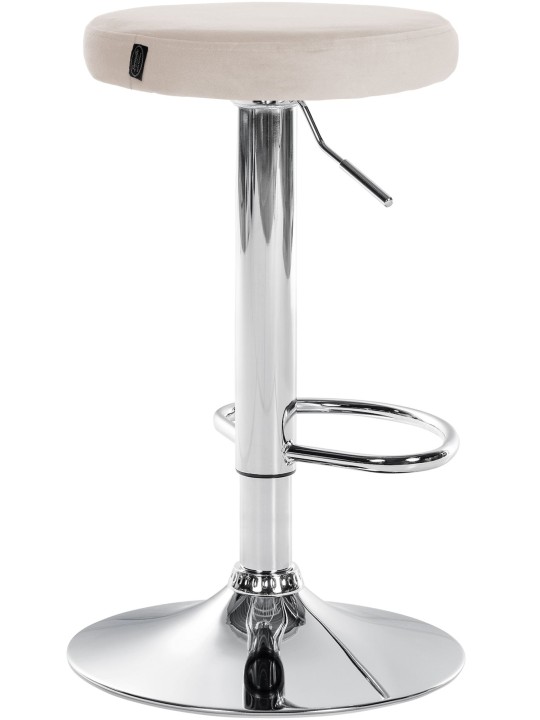 Set van 2 barkrukken Ponte fluweel chroom, crème