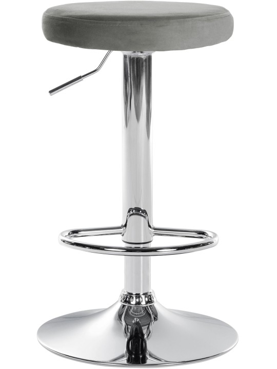 Set van 2 barkrukken Ponte fluweel chroom, grijs