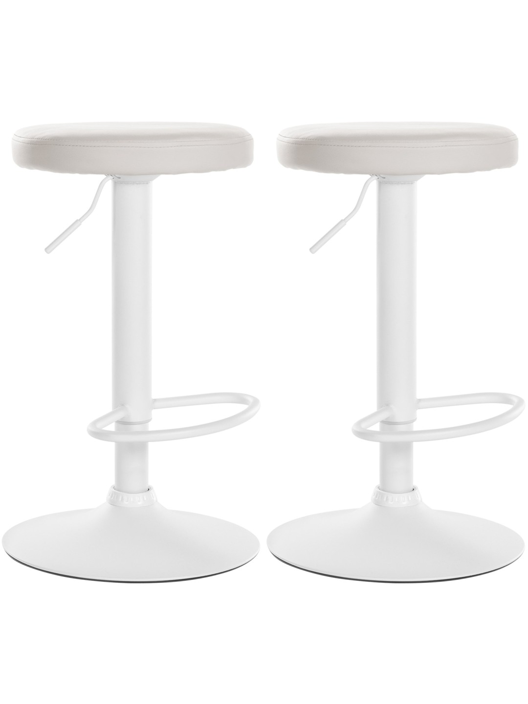 Set van 2 barkrukken Ponte kunstleer, wit