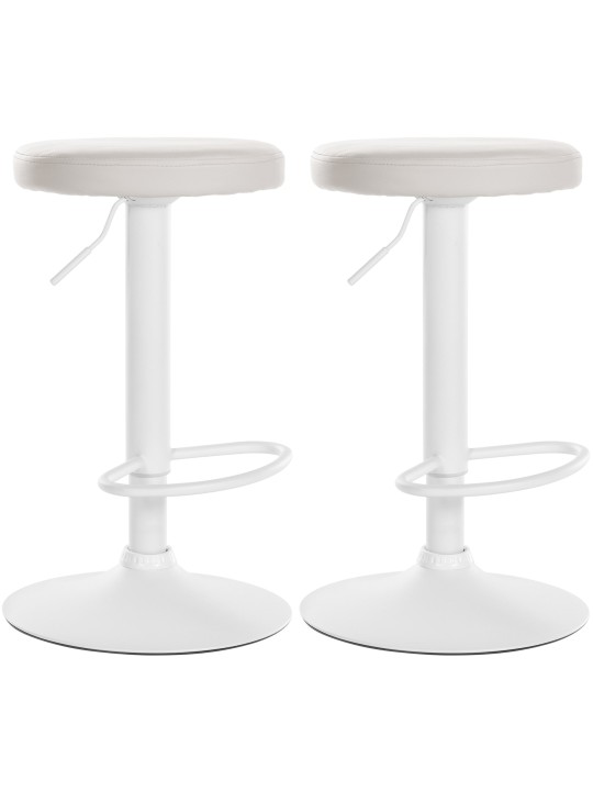 Set van 2 barkrukken Ponte kunstleer, wit