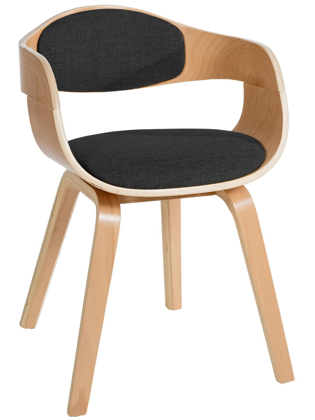 Bezoekersstoel Kingston stof, naturel/donkergrijs