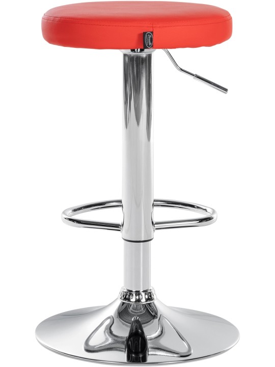 Set van 2 barkrukken Ponte kunstleer chroom, rood