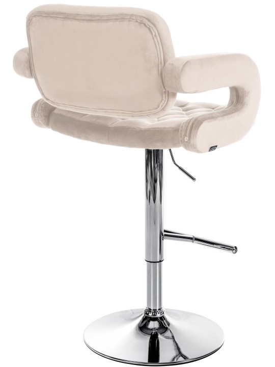 Barkruk Dublin fluweel chroom, crème