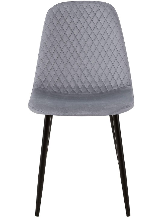 Set van 4 stoelen Giverny fluweel, grijs