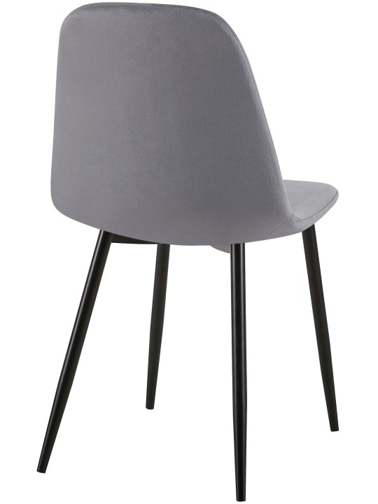 Set van 4 stoelen Giverny fluweel, grijs