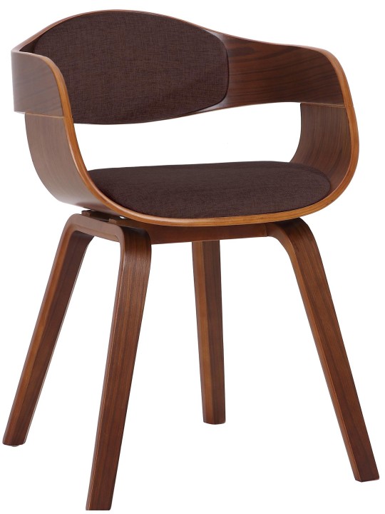 Bezoekersstoel Kingston stof, walnoot/bruin