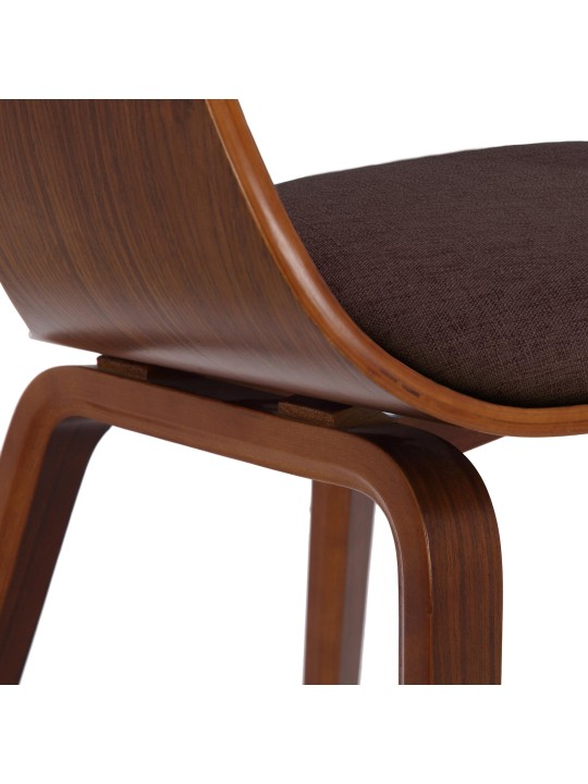Bezoekersstoel Kingston stof, walnoot/bruin