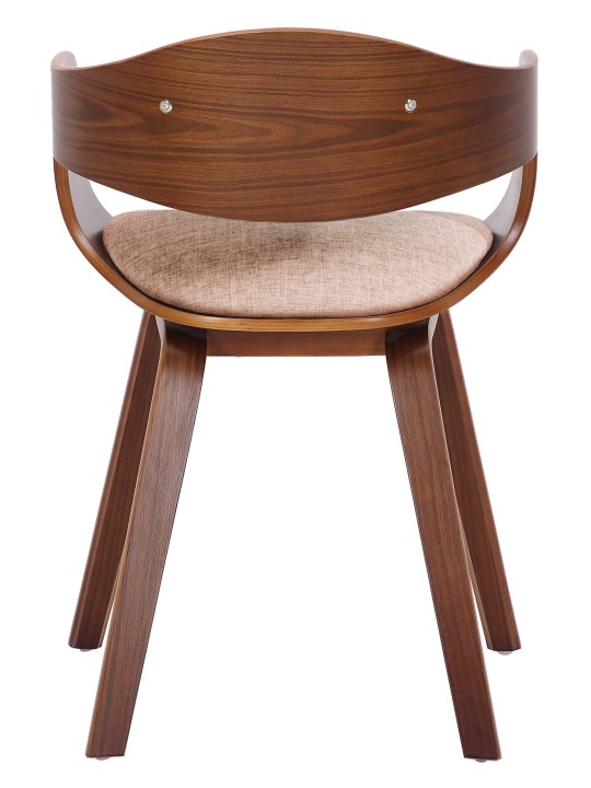 Bezoekersstoel Kingston stof, walnoot/crème