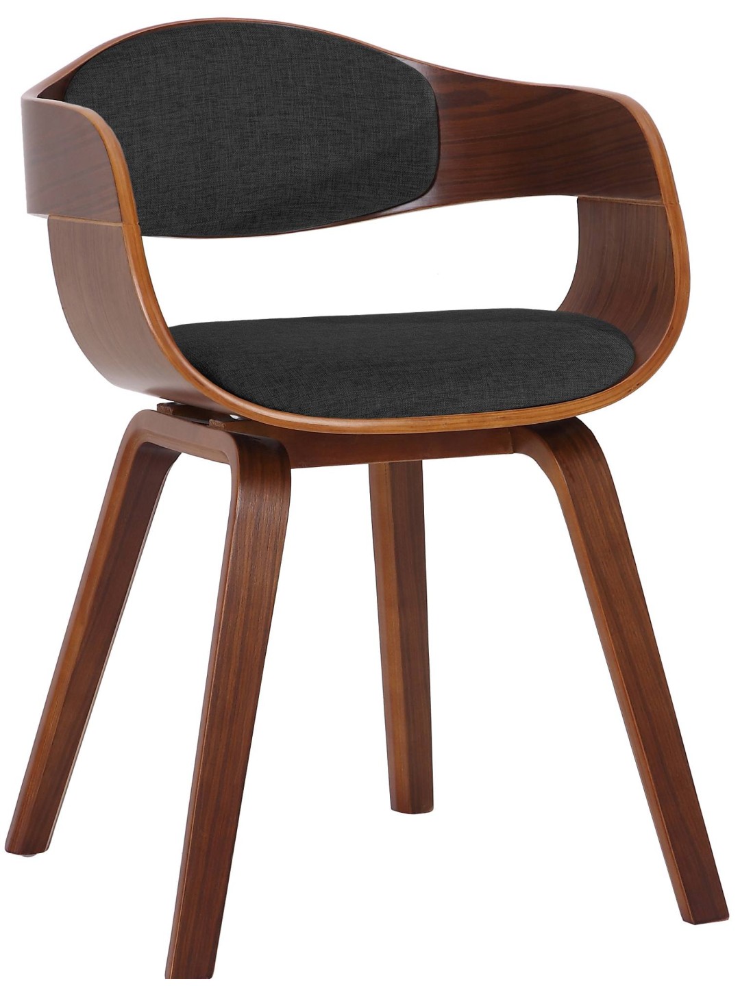 Bezoekersstoel Kingston stof, walnoot/donkergrijs