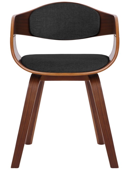 Bezoekersstoel Kingston stof, walnoot/donkergrijs