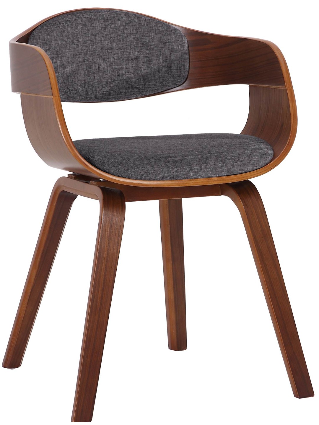 Bezoekersstoel Kingston stof, walnoot/lichtgrijs