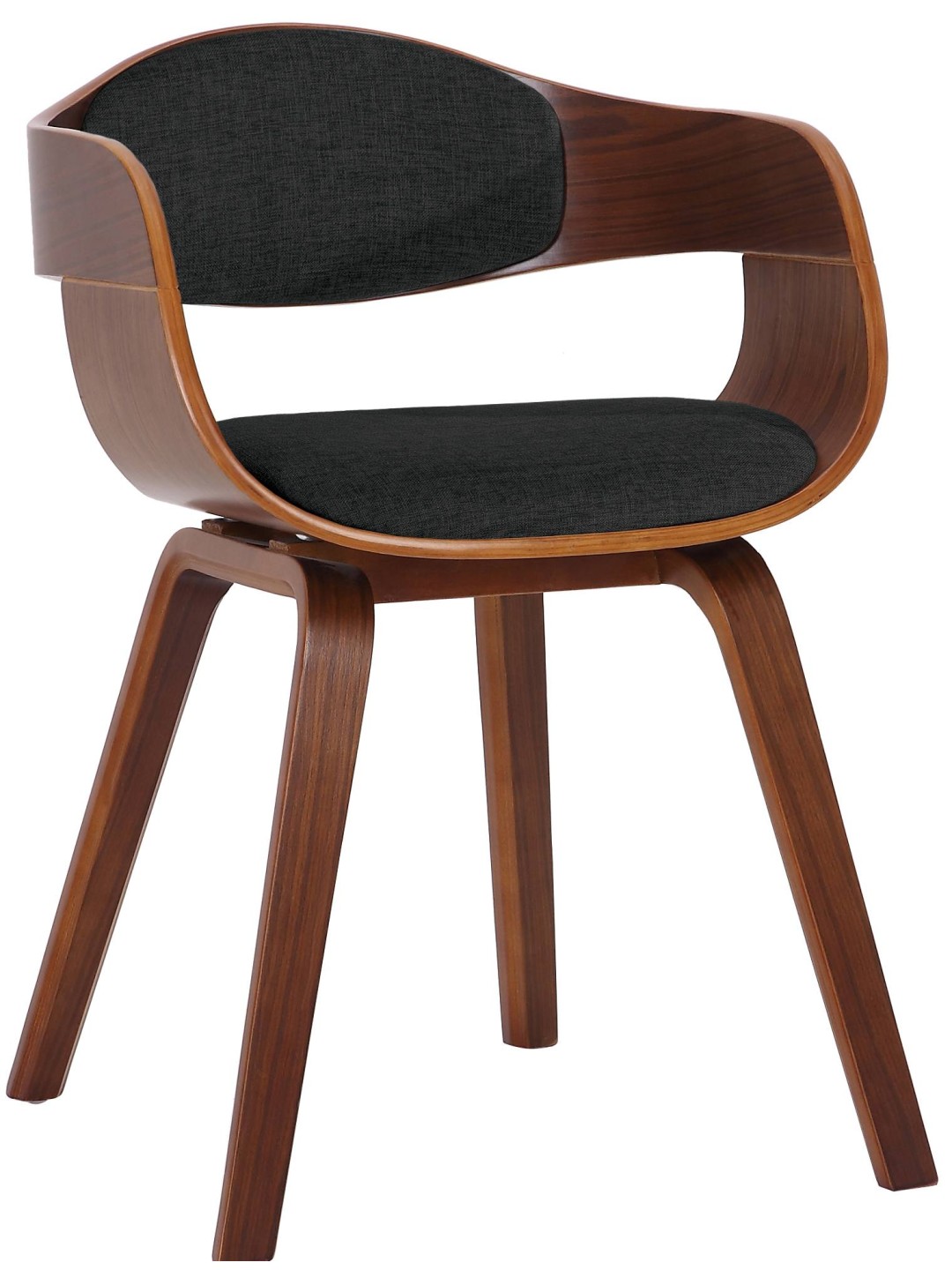 Bezoekersstoel Kingston stof, walnoot/zwart