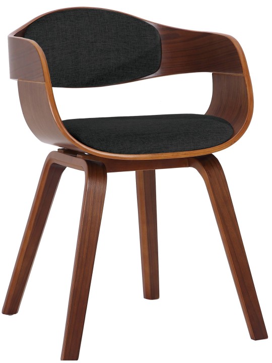 Bezoekersstoel Kingston stof, walnoot/zwart