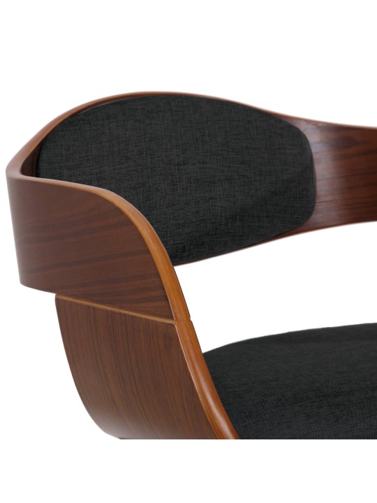 Bezoekersstoel Kingston stof, walnoot/zwart