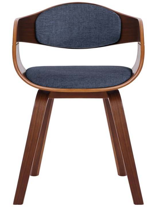 Bezoekersstoel Kingston stof, walnoot/blauw