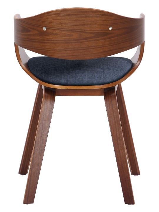 Bezoekersstoel Kingston stof, walnoot/blauw