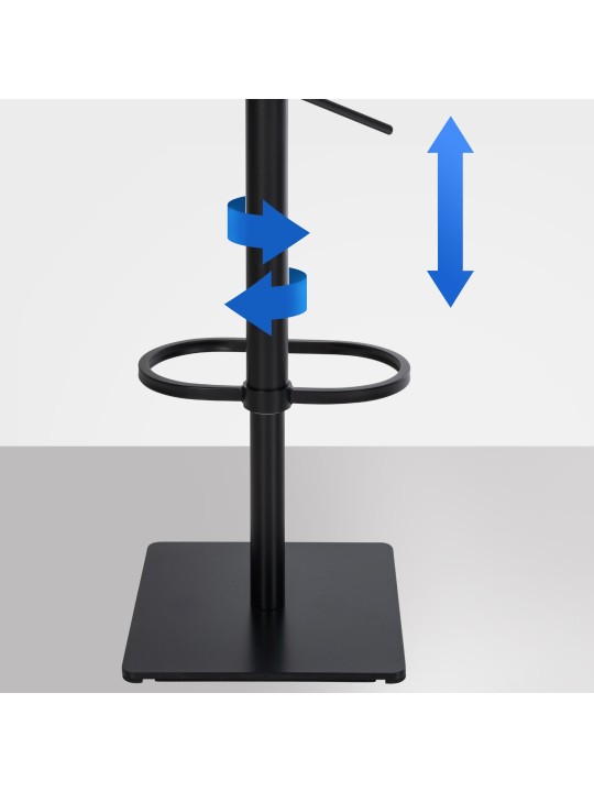 Barkruk Damaso B vilt, grijs