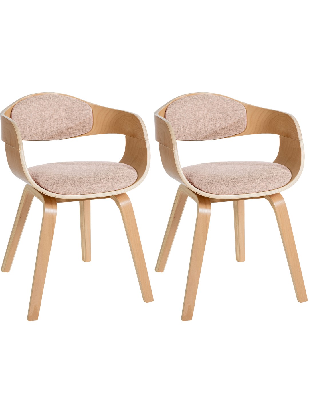 Set van 2 stoelen Kingston stof, naturel/crème