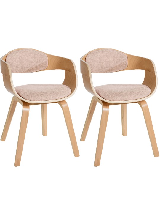 Set van 2 stoelen Kingston stof, naturel/crème