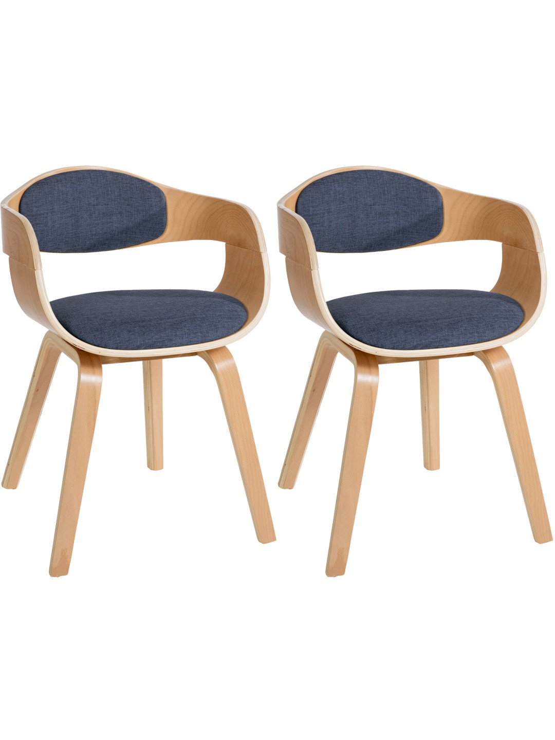 Set van 2 stoelen Kingston stof, naturel/blauw