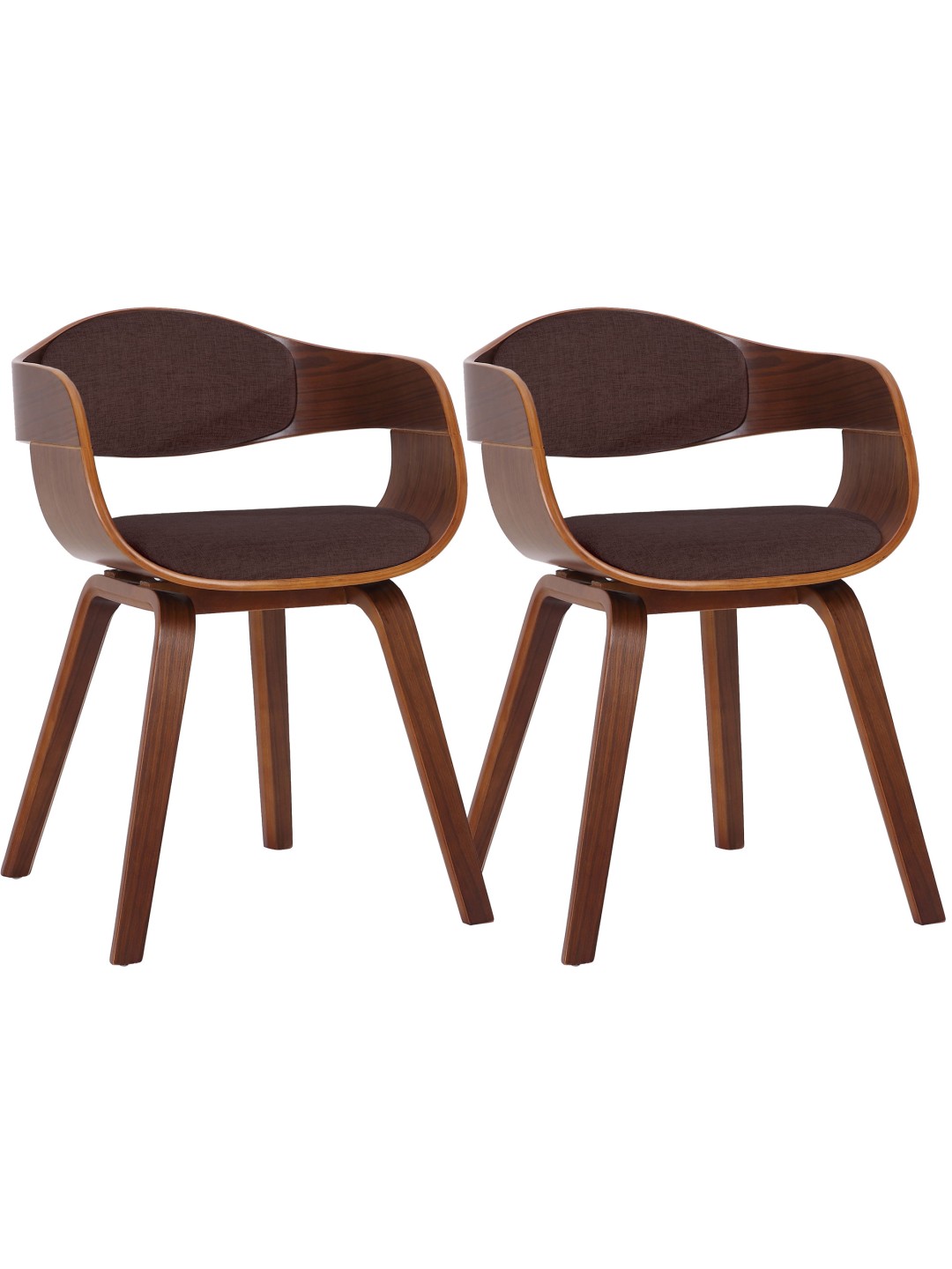 Set van 2 stoelen Kingston stof, walnoot/bruin