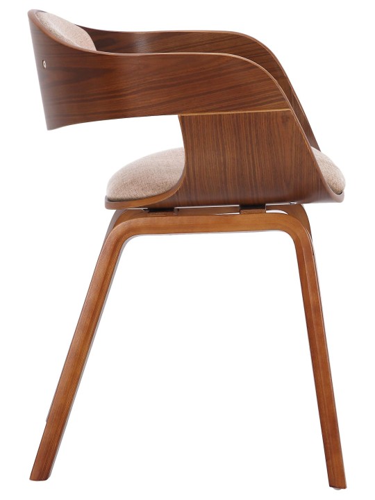 Set van 2 stoelen Kingston stof, walnoot/crème