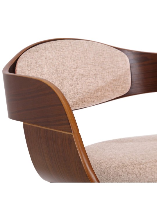 Set van 2 stoelen Kingston stof, walnoot/crème