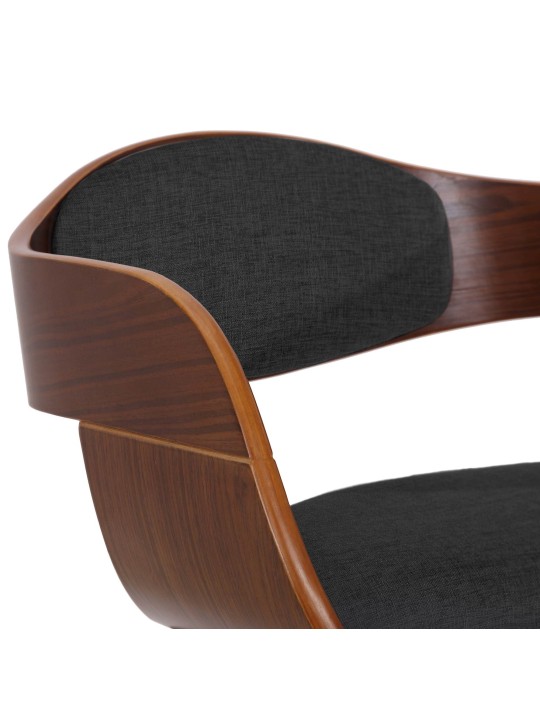 Set van 2 stoelen Kingston stof, walnoot/donkergrijs