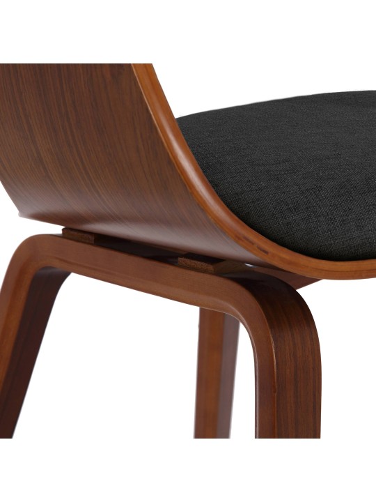 Set van 2 stoelen Kingston stof, walnoot/donkergrijs