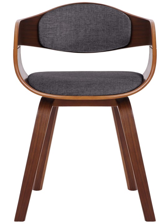 Set van 2 stoelen Kingston stof, walnoot/lichtgrijs