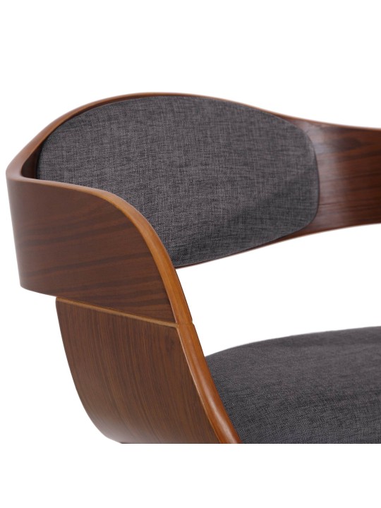 Set van 2 stoelen Kingston stof, walnoot/lichtgrijs