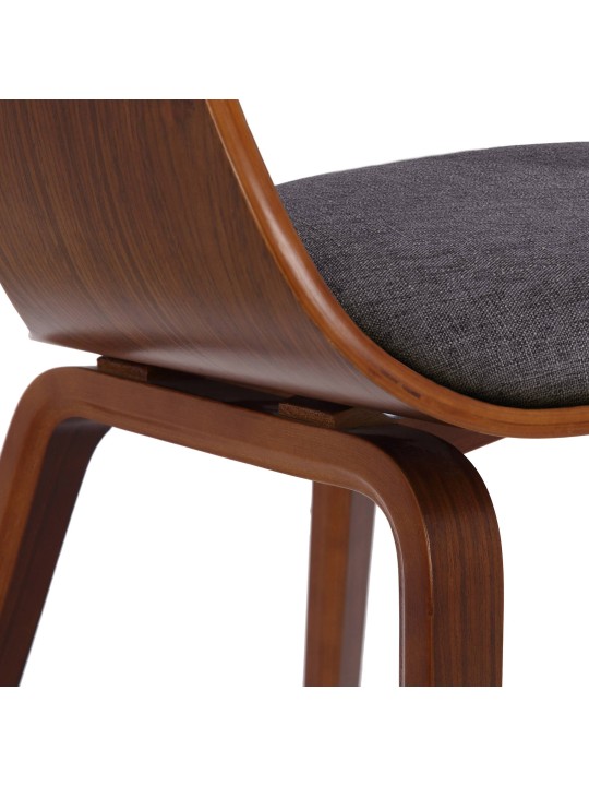 Set van 2 stoelen Kingston stof, walnoot/lichtgrijs