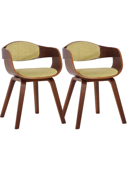 Set van 2 stoelen Kingston stof, walnoot/lichtgroen Set van 2 stoelen Kingston stof, walnoot/lichtgroen