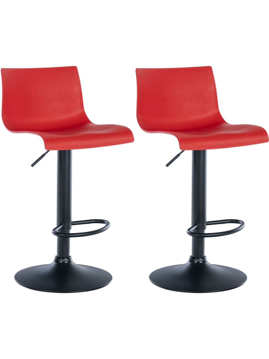 Set van 2 barkrukken Branford kunststof, rood