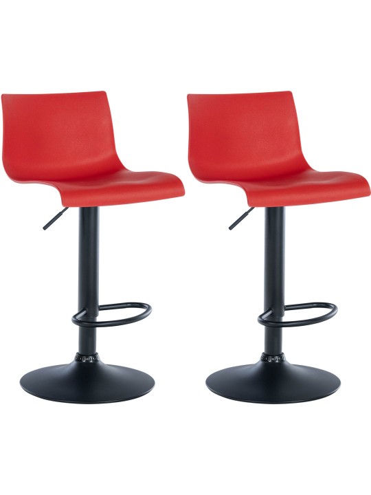 Set van 2 barkrukken Branford kunststof, rood Set van 2 barkrukken Branford kunststof, rood